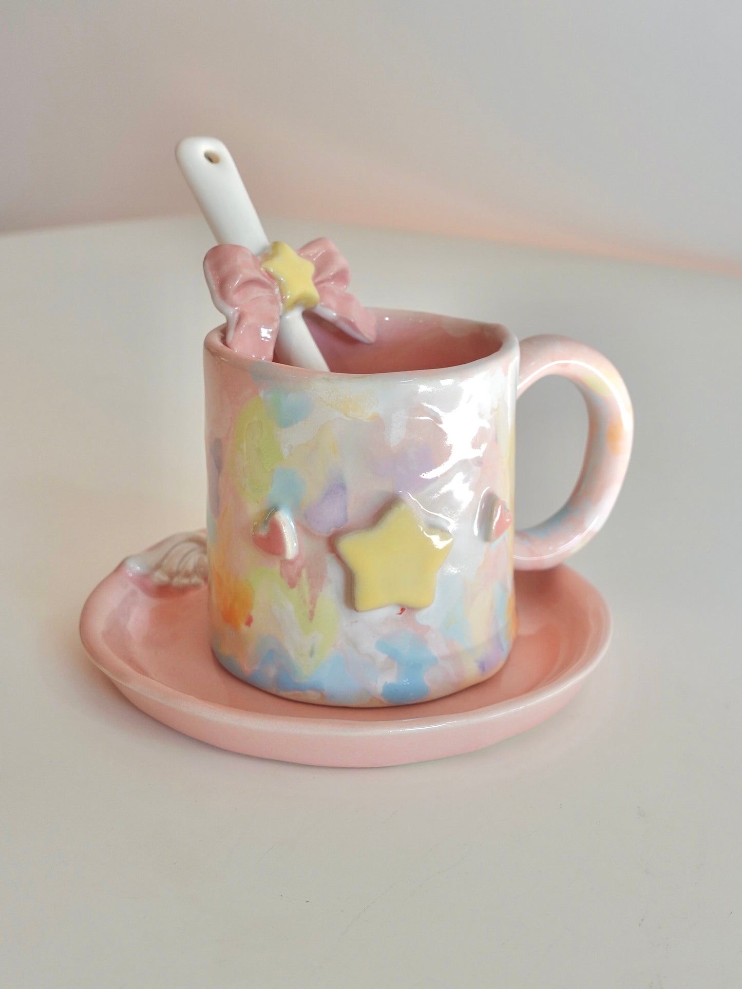 Large Drippy Star Mug and Spoon
