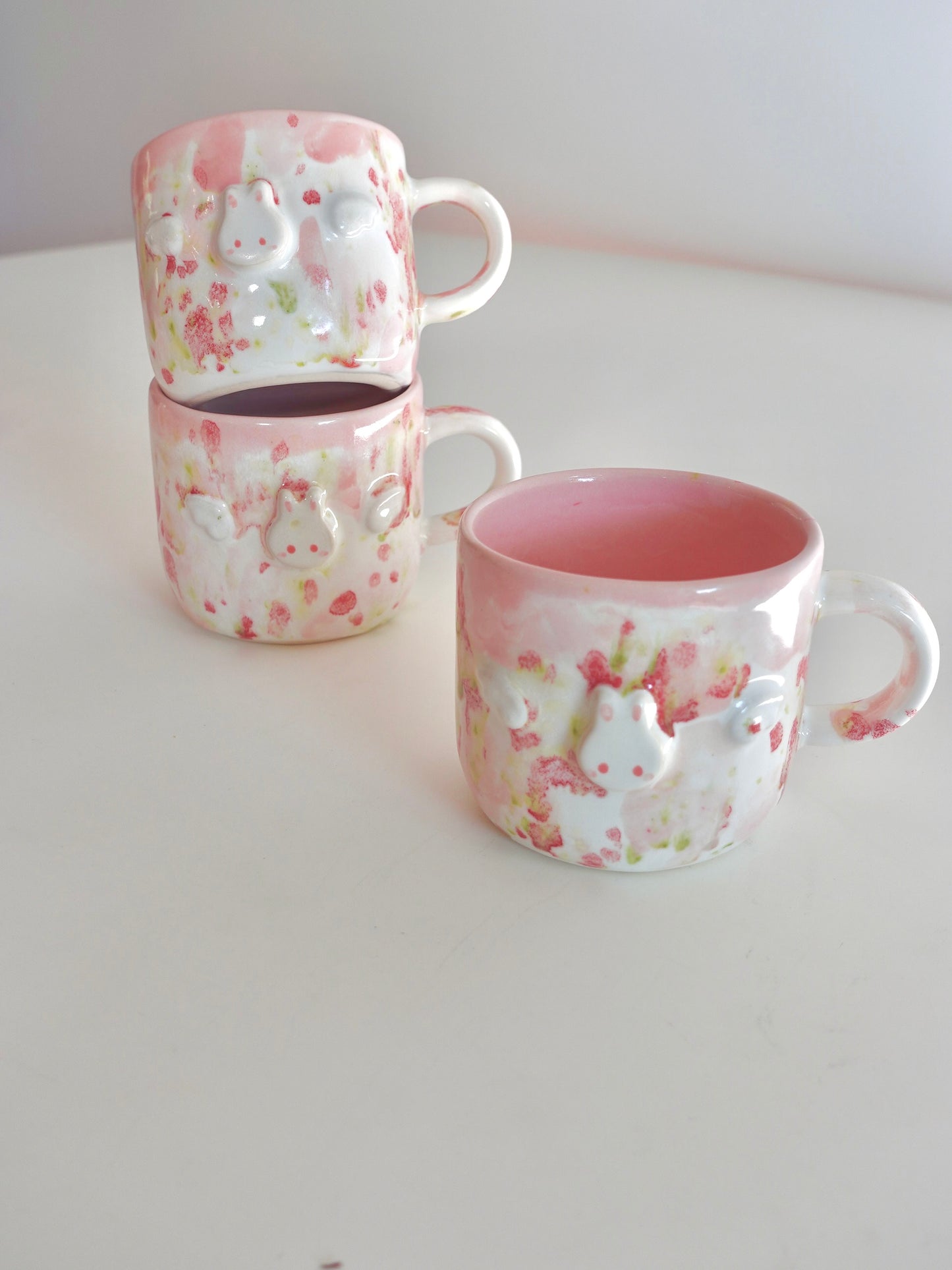 Strawberry Pink Bunbun Cup and Plate Set