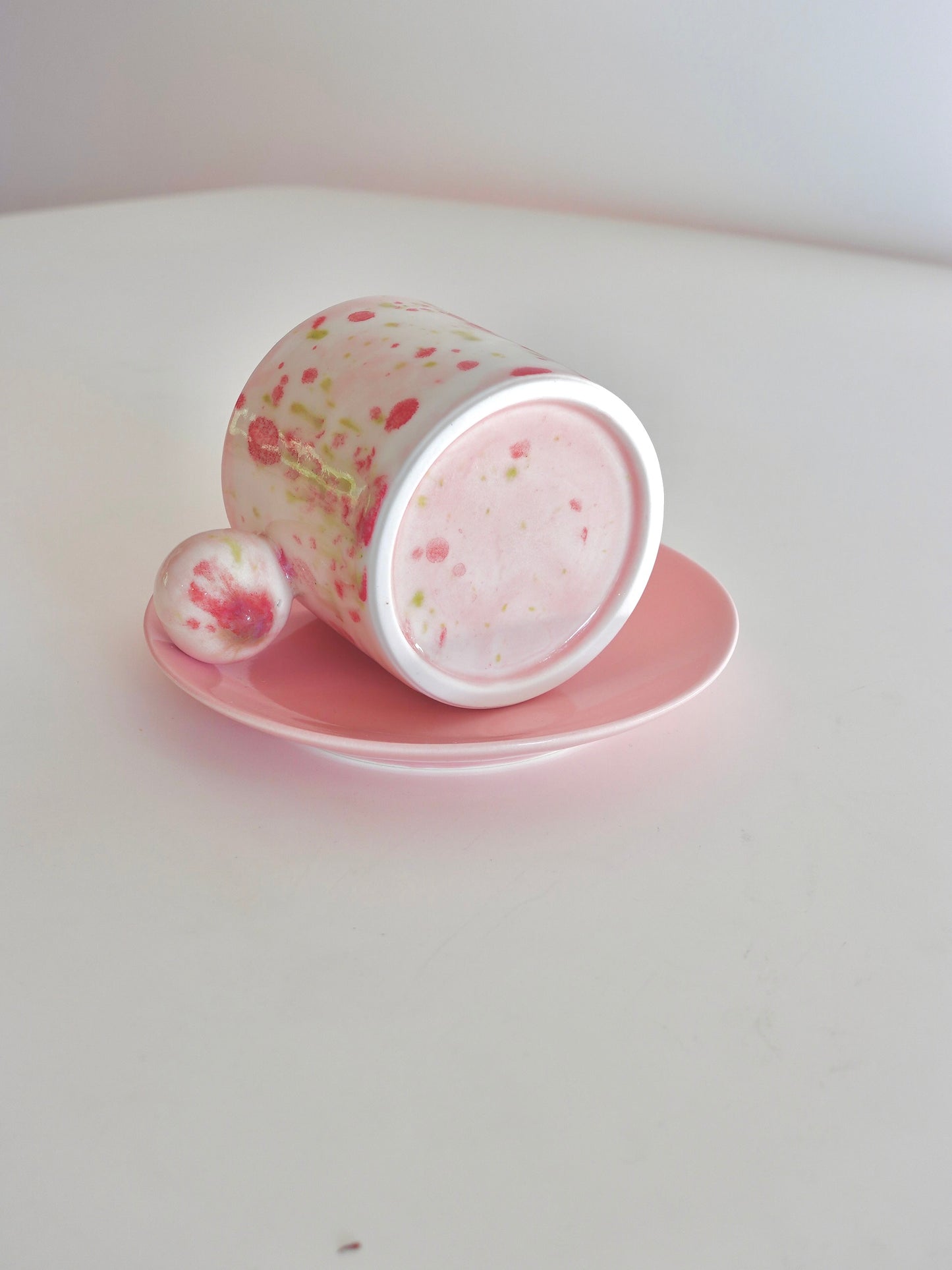 Strawberry Ball Handle Mug and Plate Set
