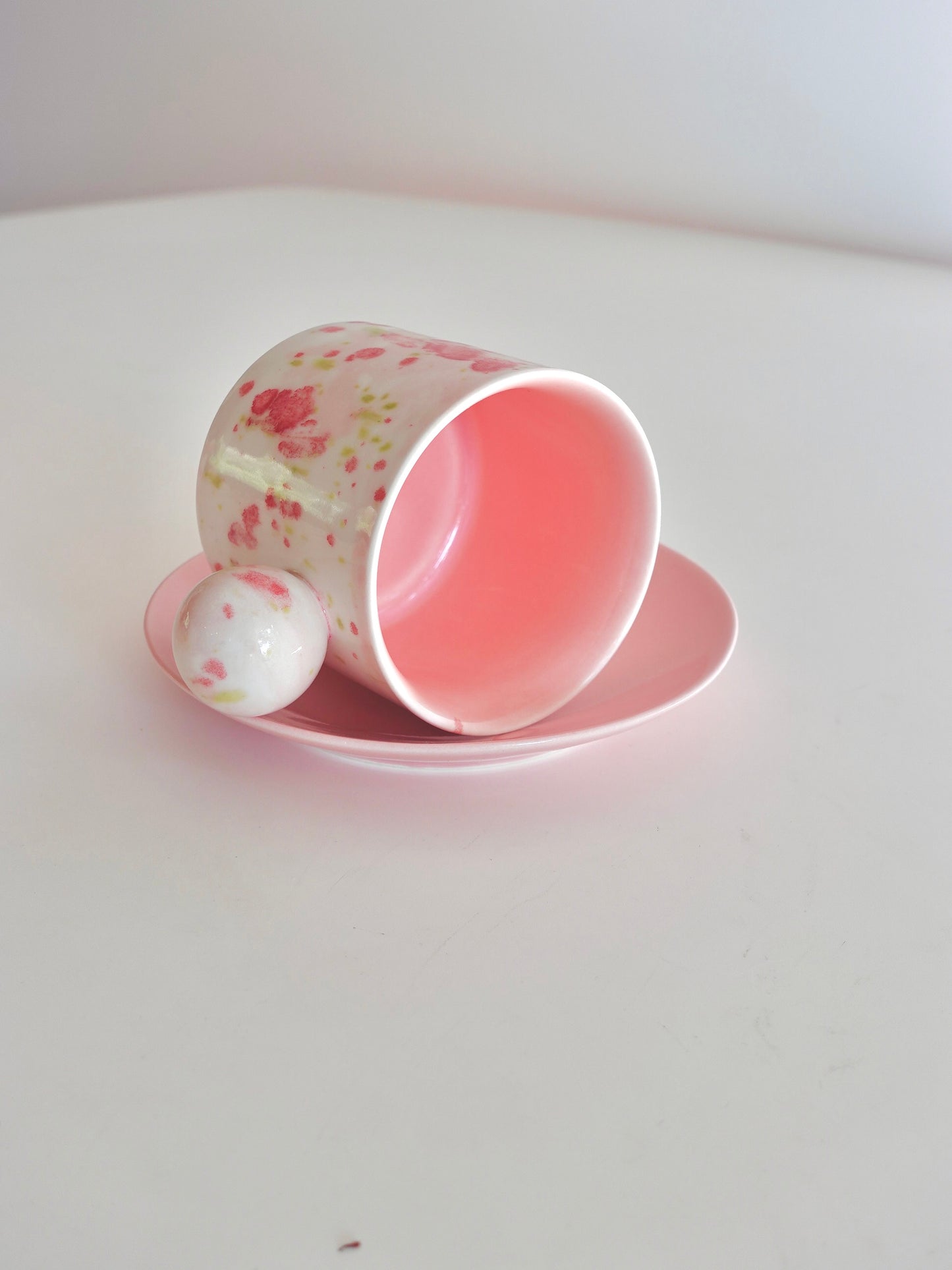 Strawberry Ball Handle Mug and Plate Set