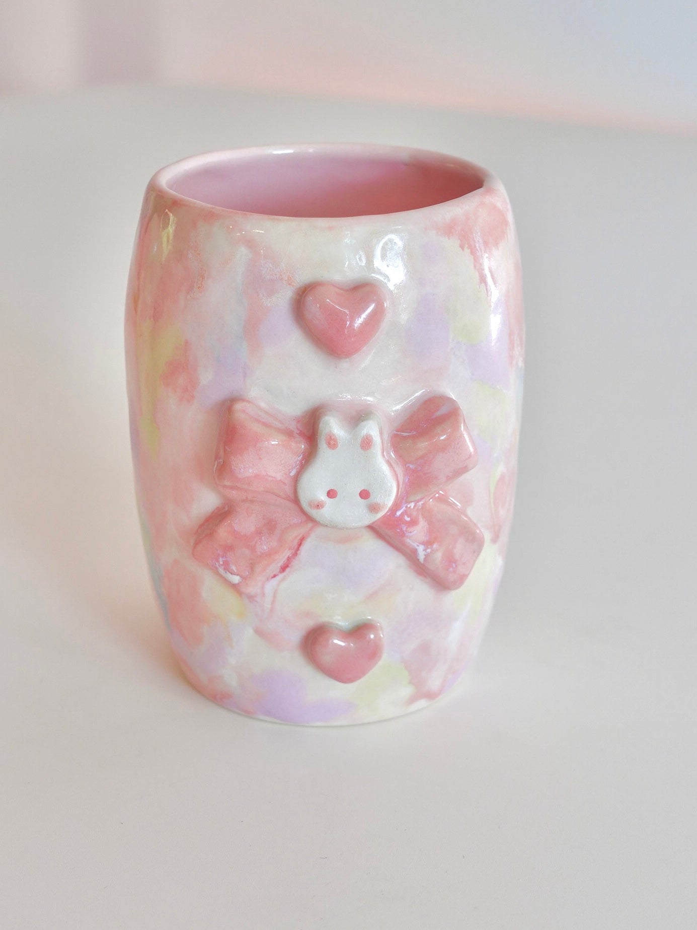 Pastel Drippy Bun and Bow Tumbler 3