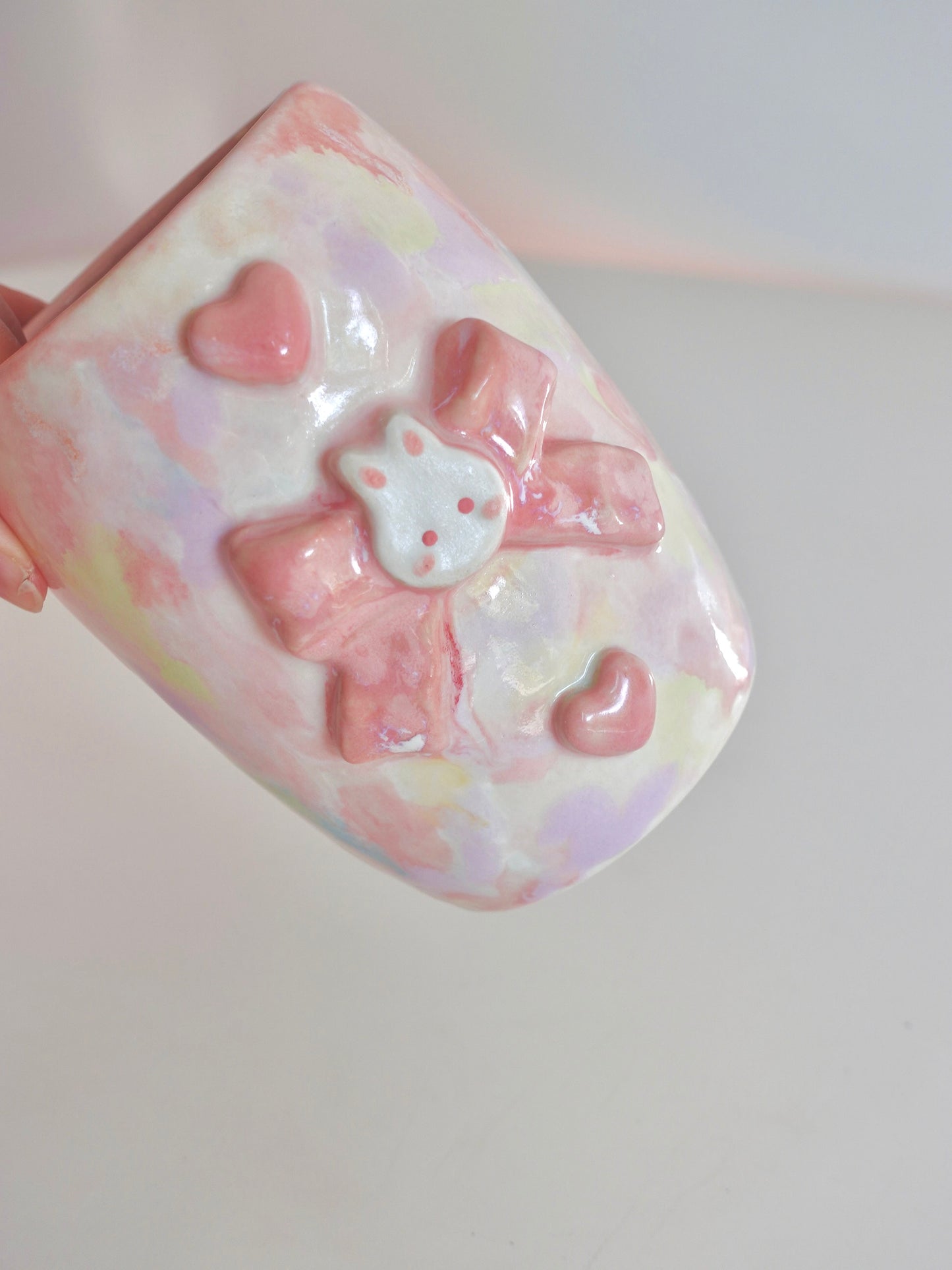 Pastel Drippy Bun and Bow Tumbler 3