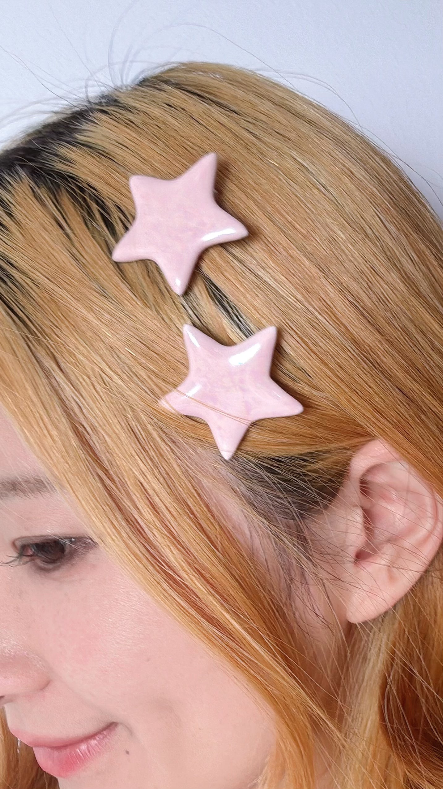 Pink Lustre Stars Hair Clip
