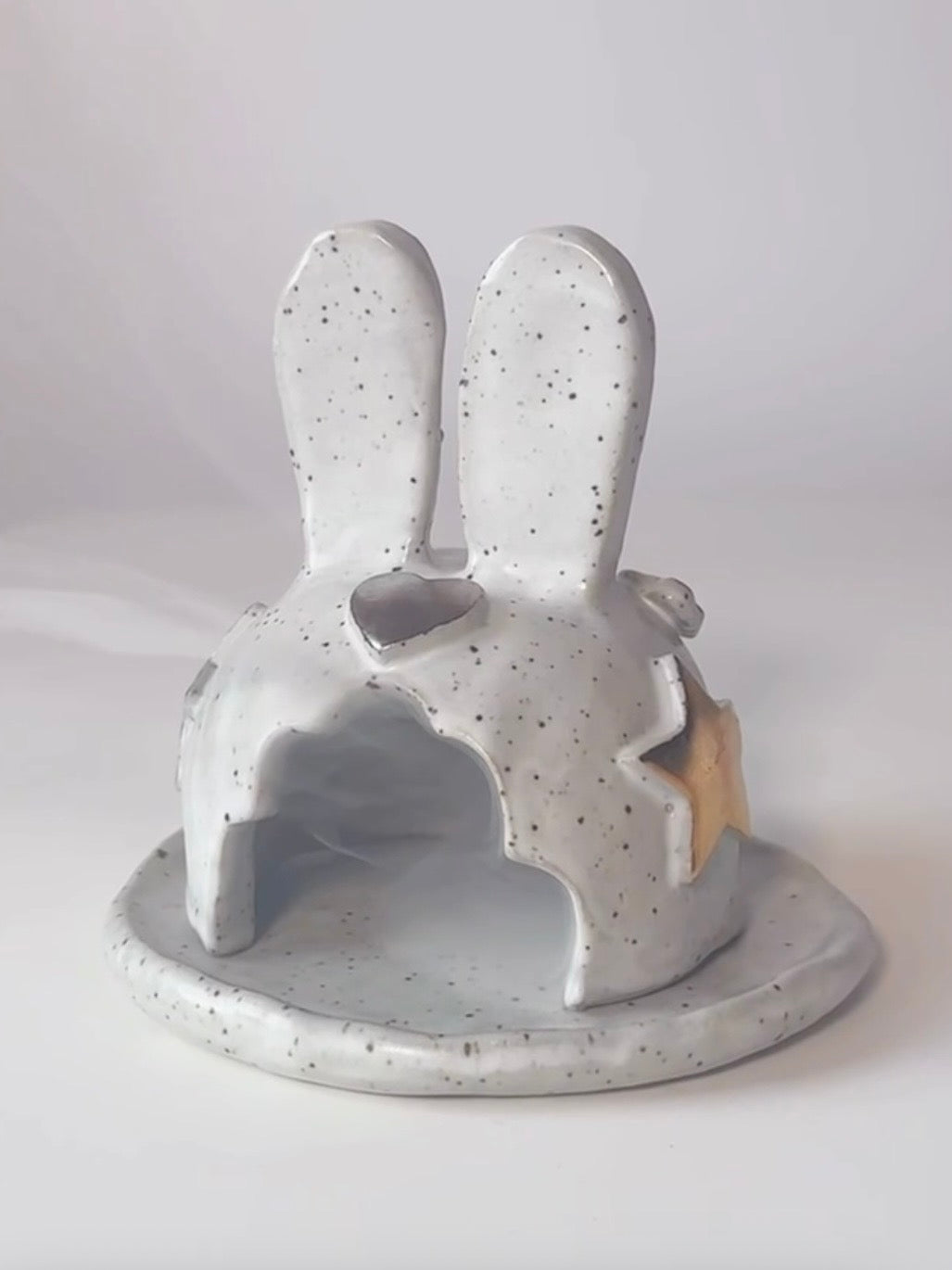 Speckled Matte and Gold BunBun Candle/Incense Holder