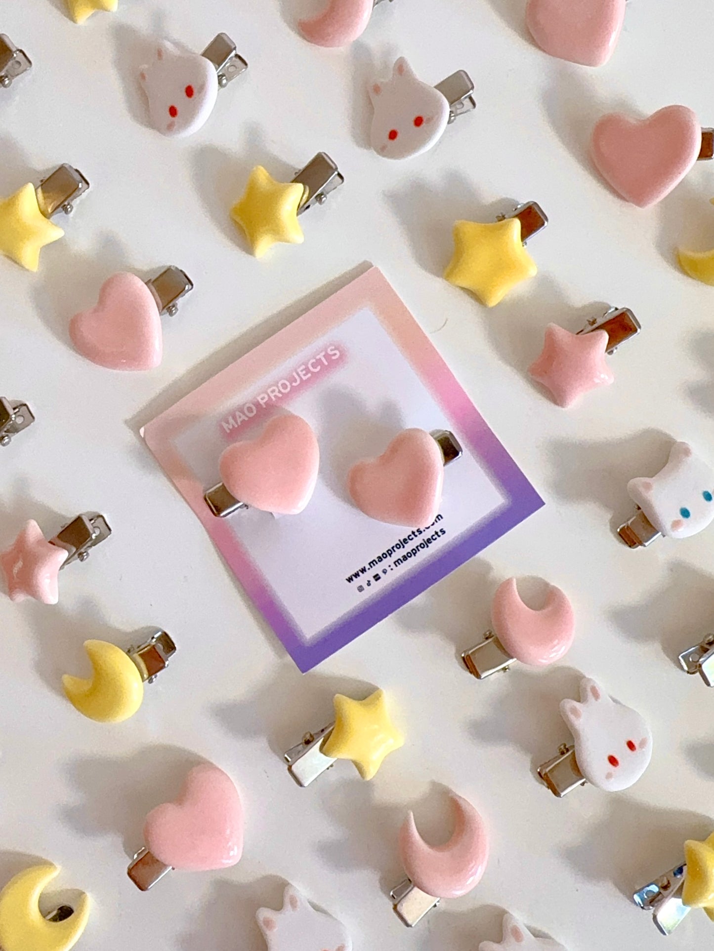 Pink Hearts Hair Clip