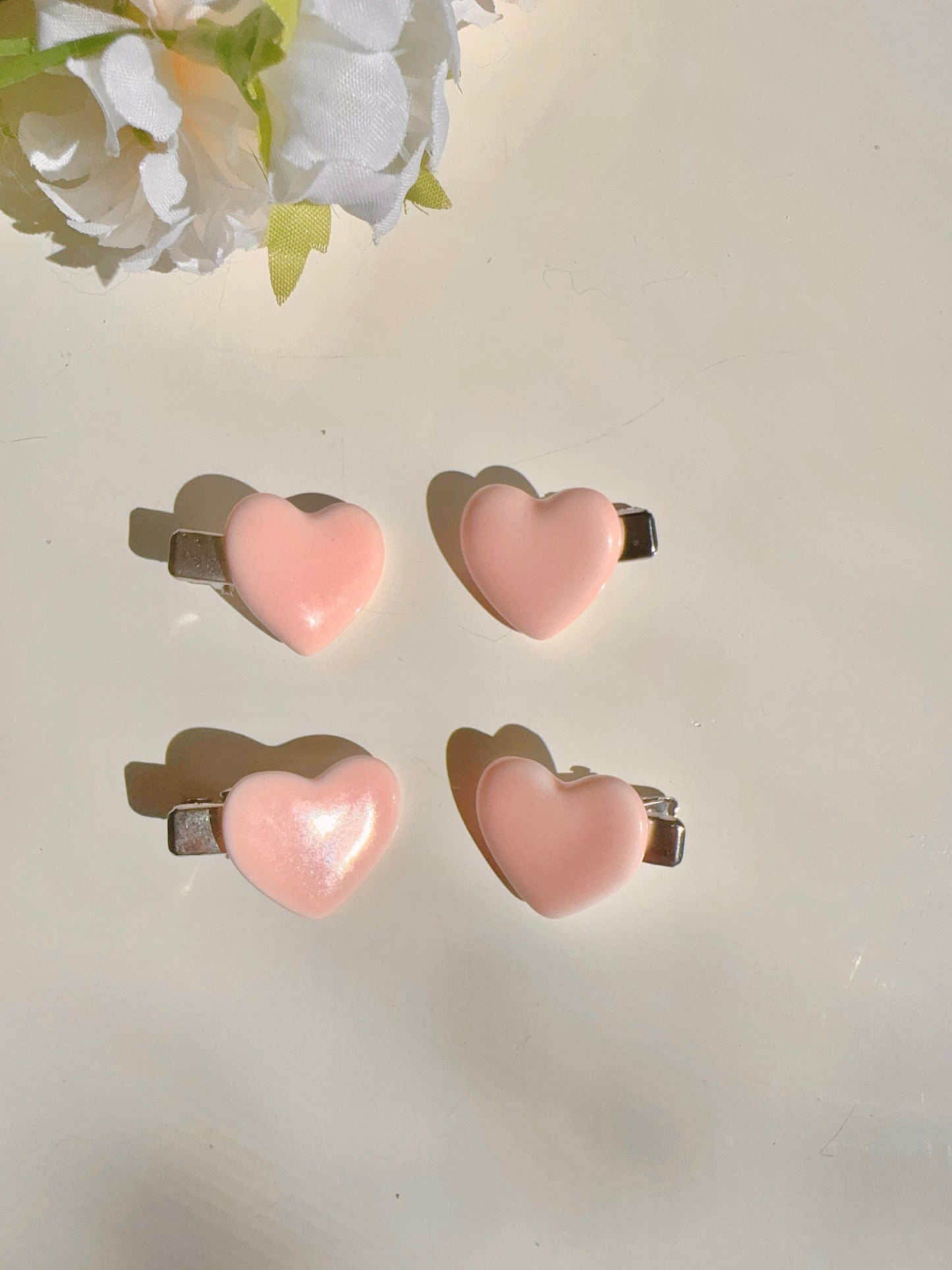 Pink Hearts Hair Clip