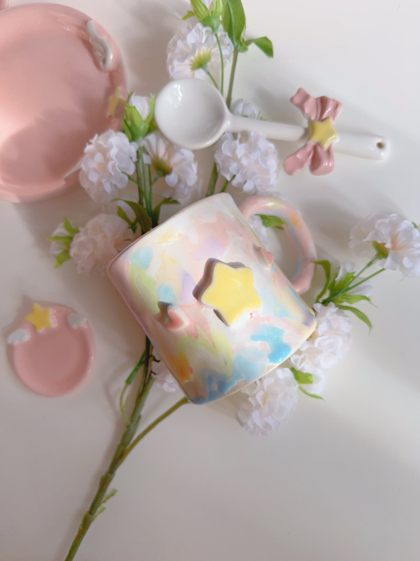 Large Drippy Star Mug and Spoon