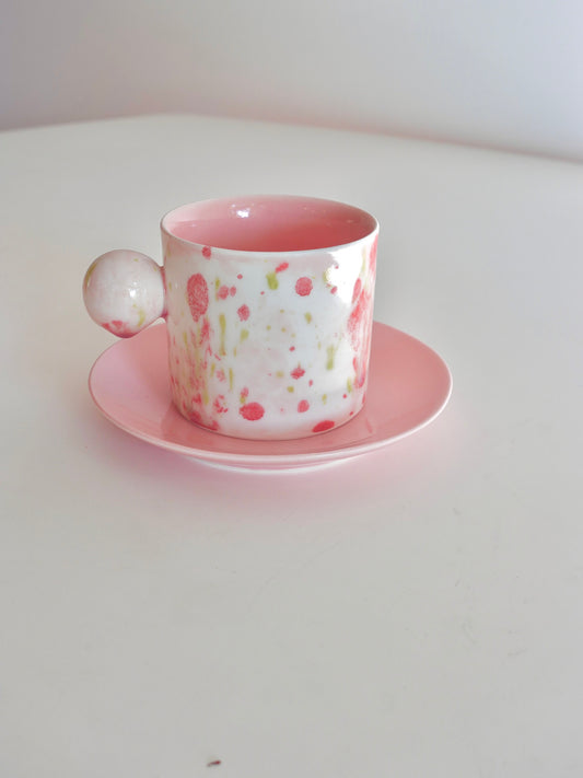 Strawberry Ball Handle Mug and Plate Set