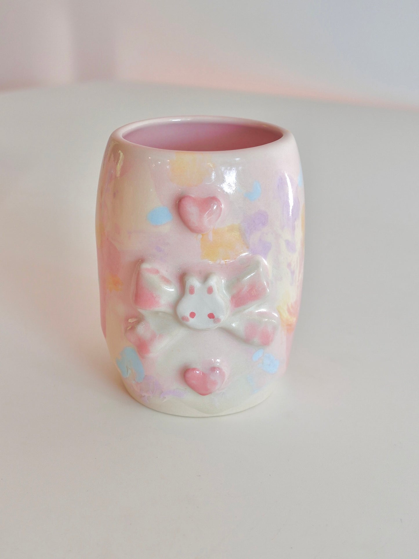 Pastel Drippy Bun and Bow Tumbler 2