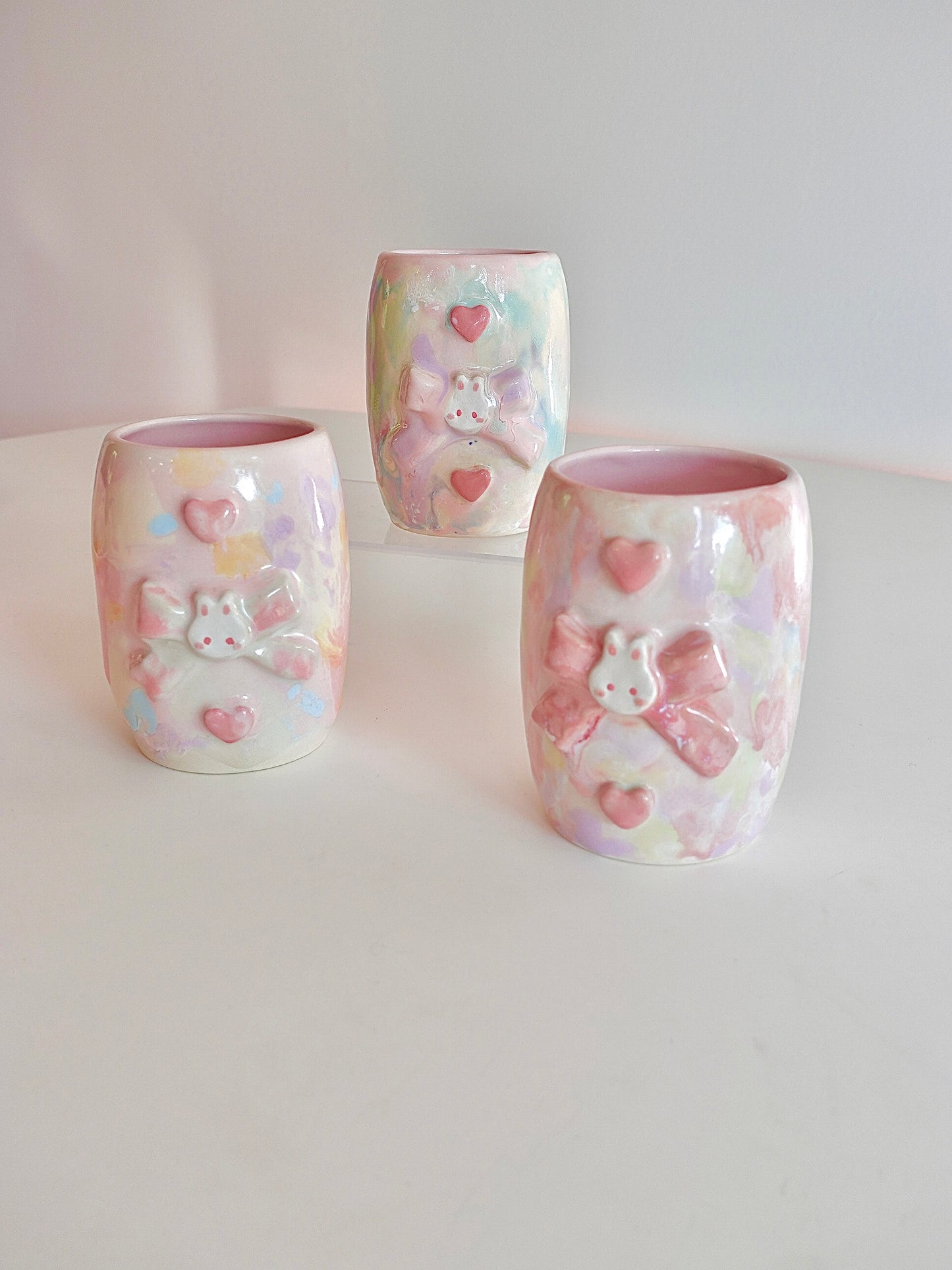 Pastel Drippy Bun and Bow Tumbler 2