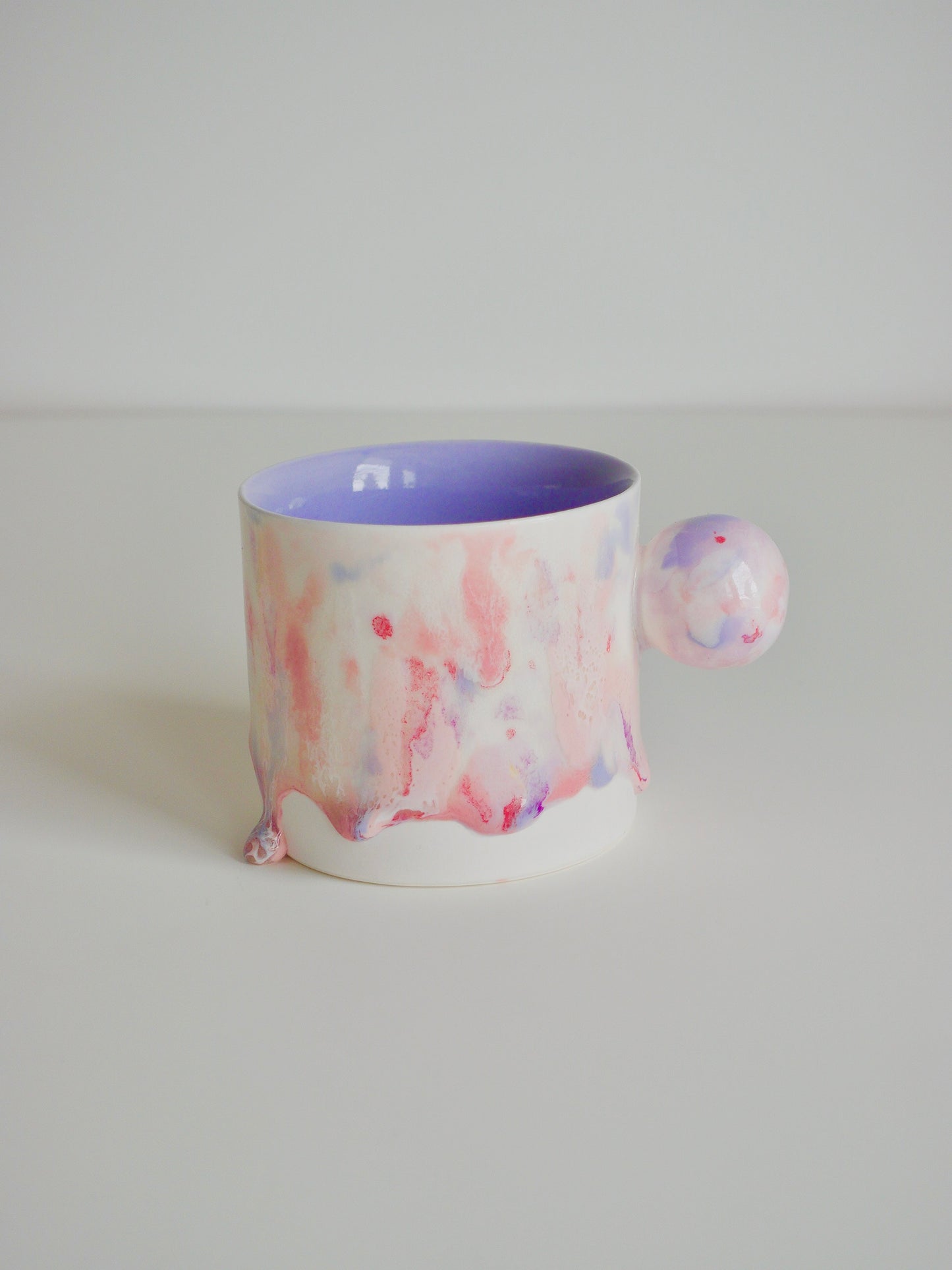 Drippy Pastel Ball Handle Mug 1