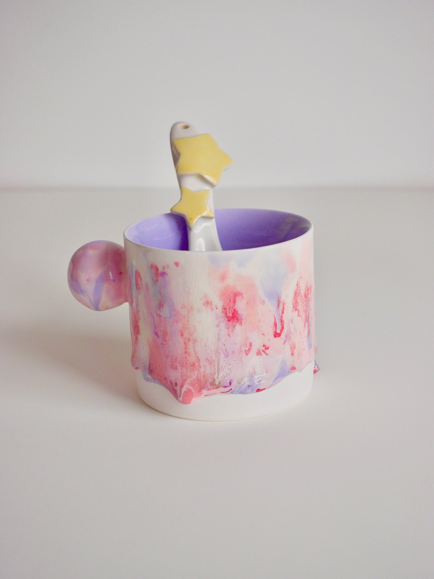 Drippy Pastel Ball Handle Mug 1