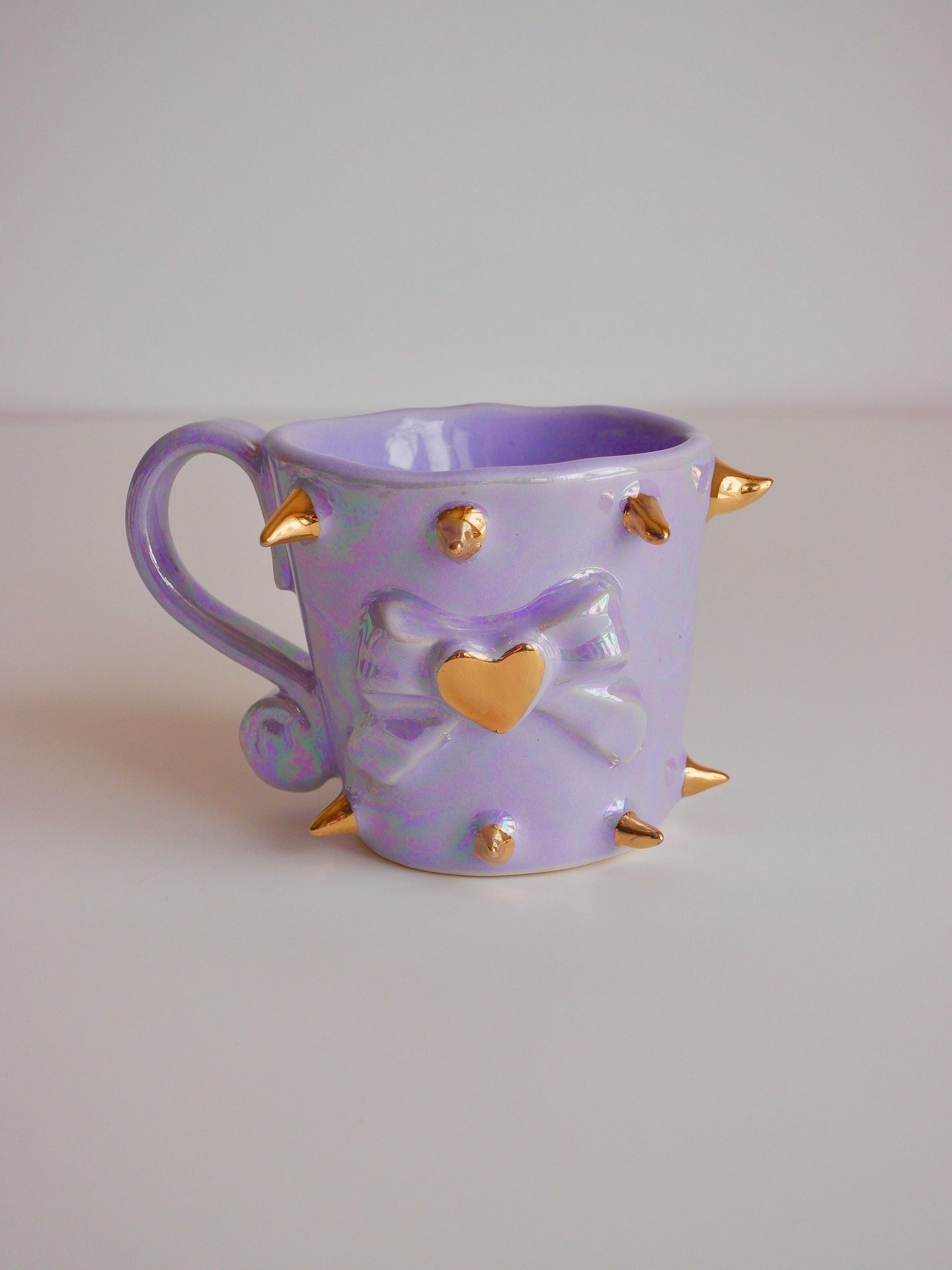 Lustre Lavender Heart Spike Mug