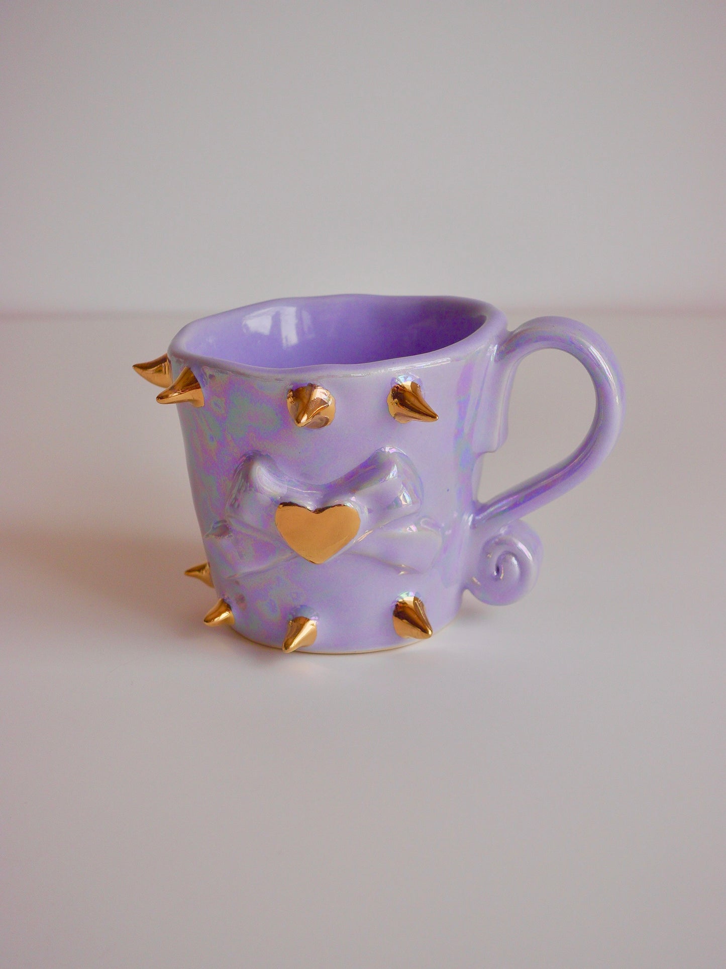 Lustre Lavender Heart Spike Mug