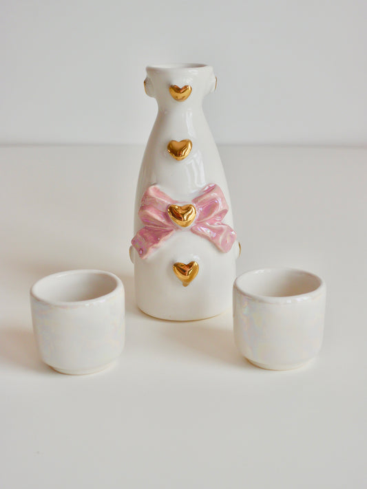 White + Gold Sake Set