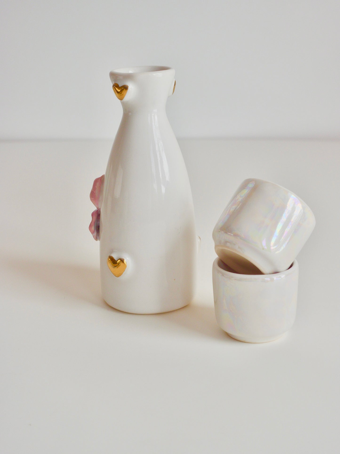 White + Gold Sake Set