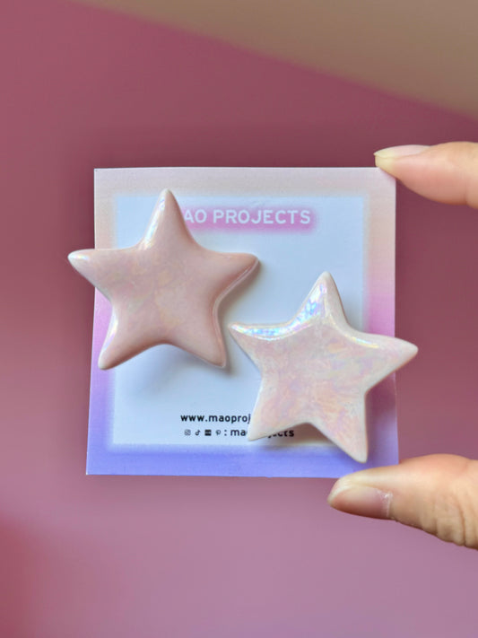 Pink Lustre Stars Hair Clip