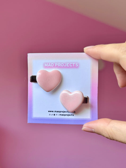 Pink Hearts Hair Clip