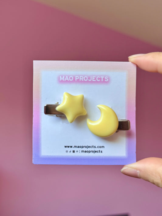 Star Moon Hair Clip (two color)