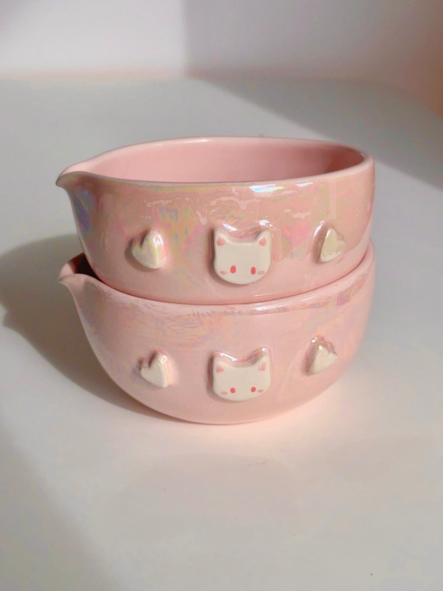 Pink Mimi Hearts Matcha Bowl