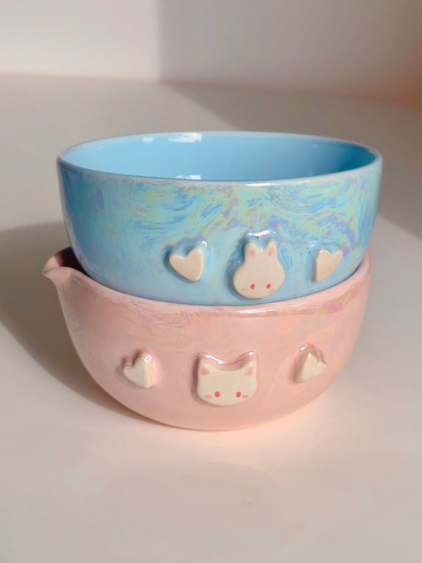 Pink Mimi Hearts Matcha Bowl