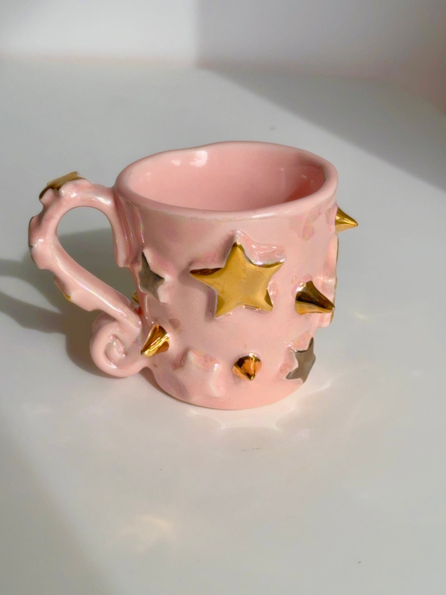Lustre Pink Star Spike Mug