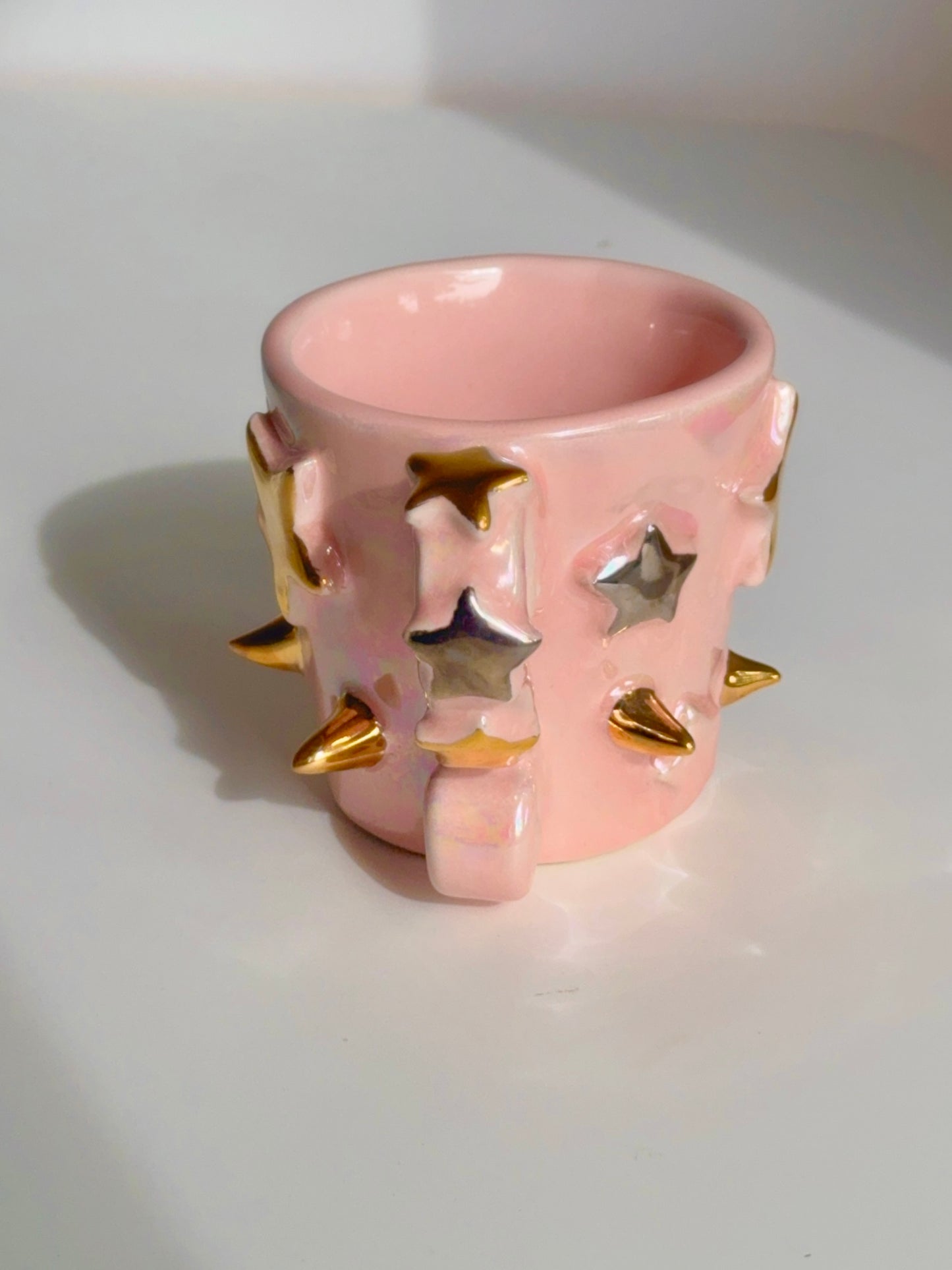 Lustre Pink Star Spike Mug