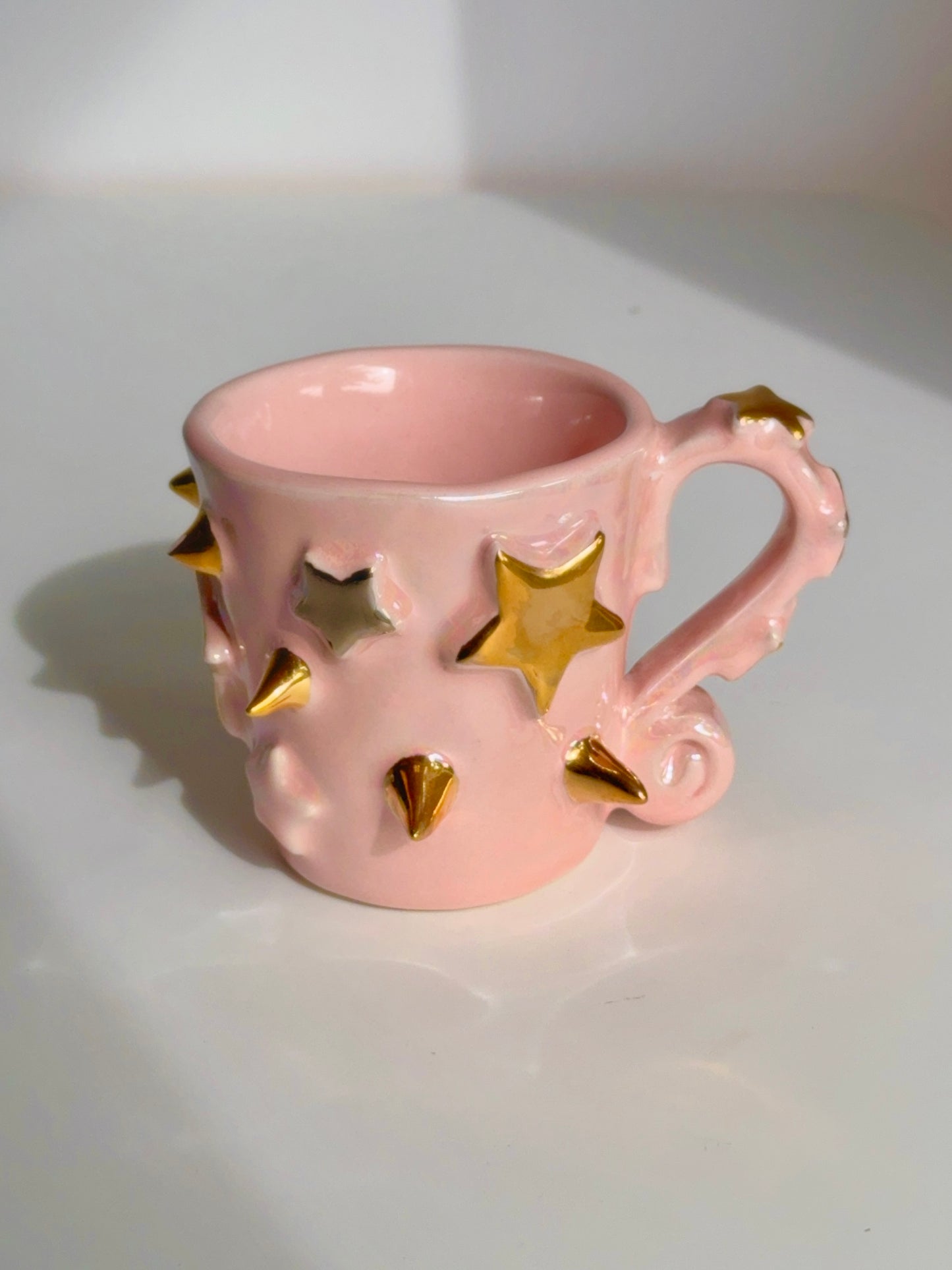 Lustre Pink Star Spike Mug