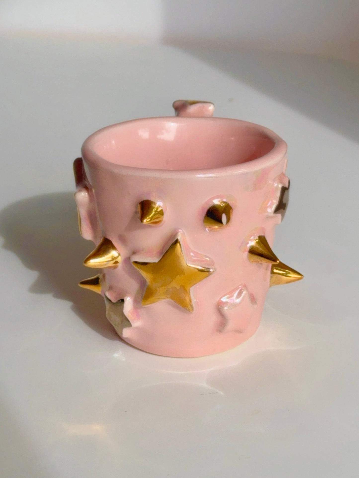 Lustre Pink Star Spike Mug