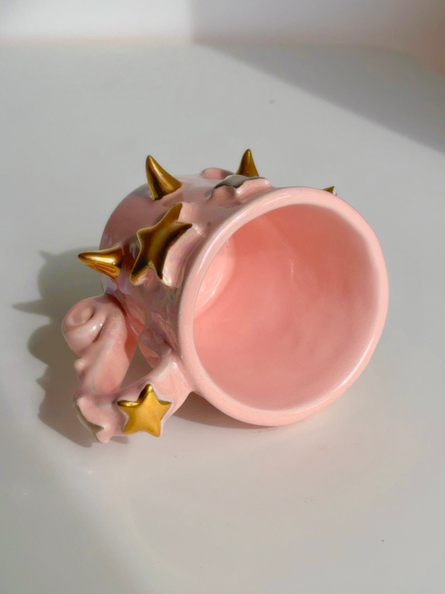 Lustre Pink Star Spike Mug