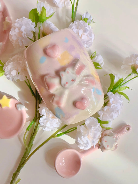 Pastel Drippy Bun and Bow Tumbler 2