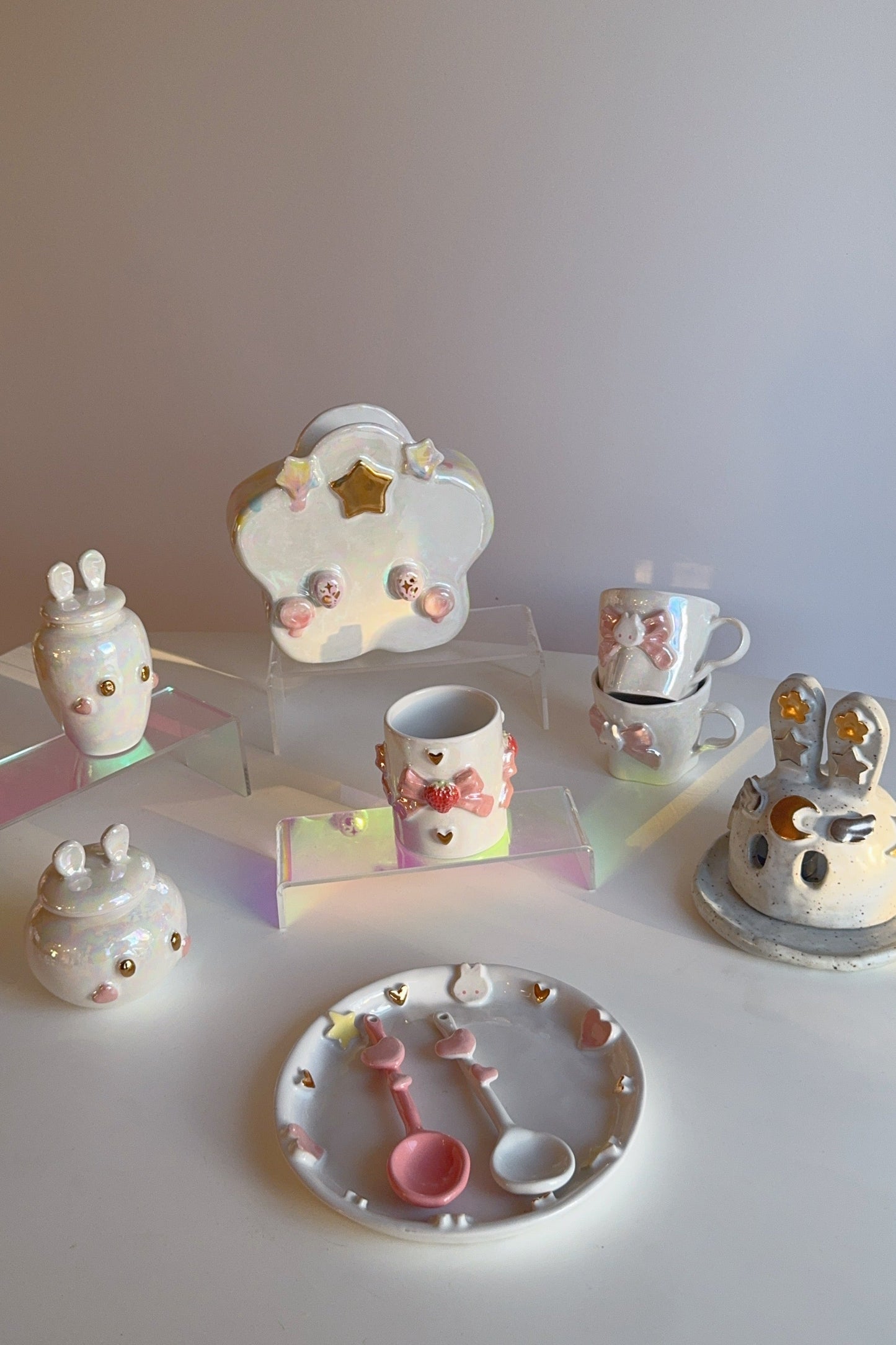 Speckled Matte and Gold BunBun Candle/Incense Holder