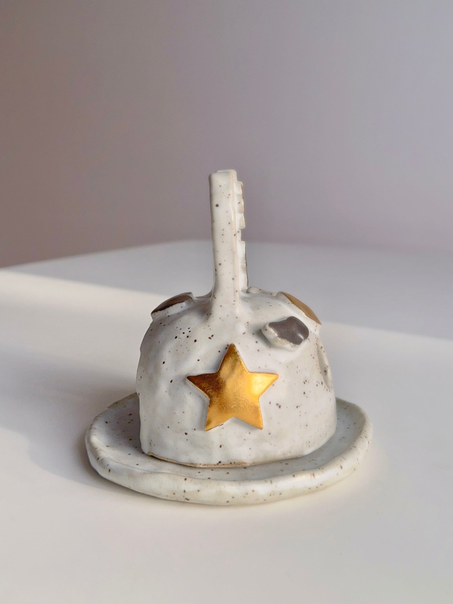 Speckled Matte and Gold BunBun Candle/Incense Holder