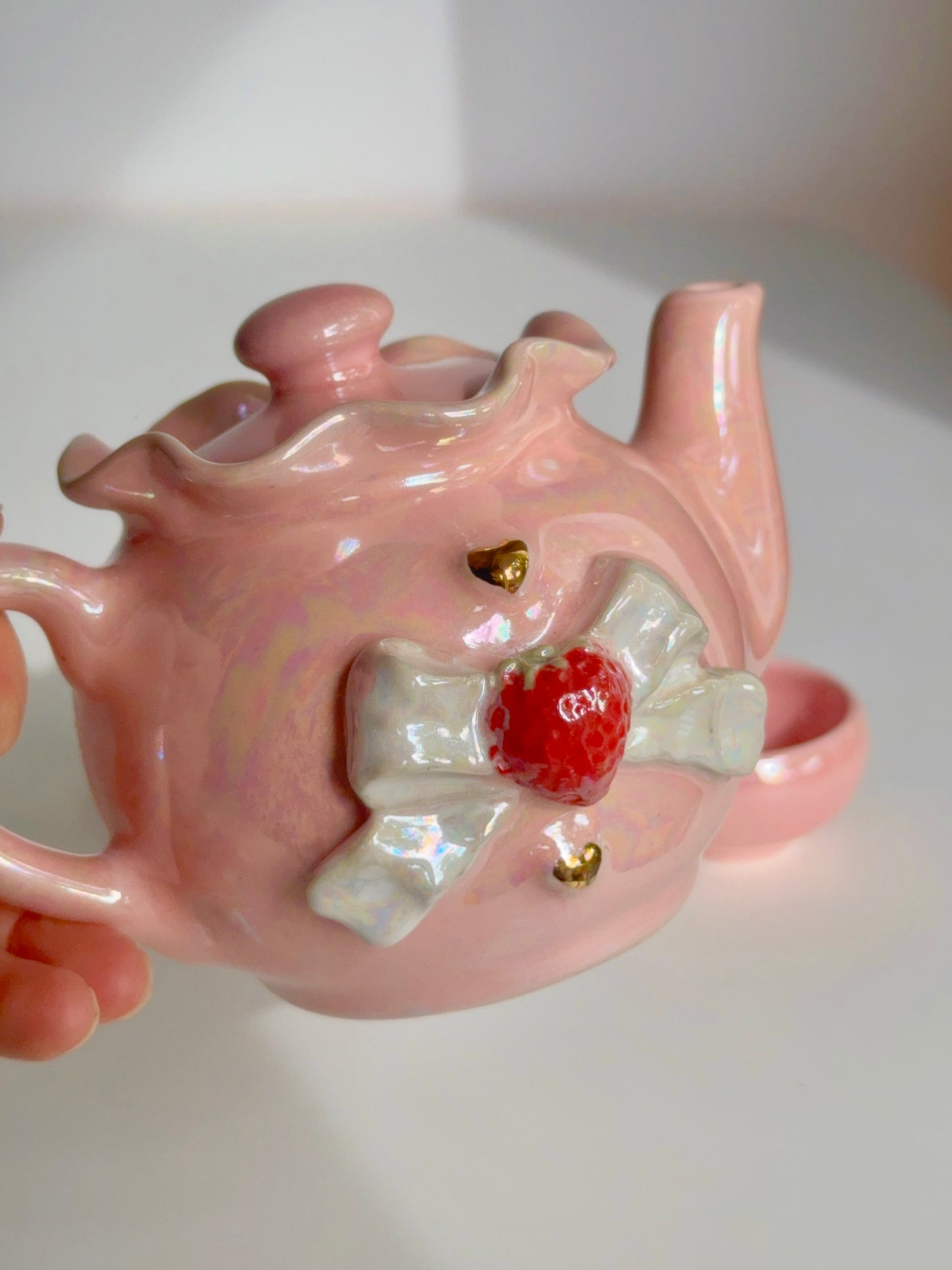 Pink Strawberry Bow Tea Set